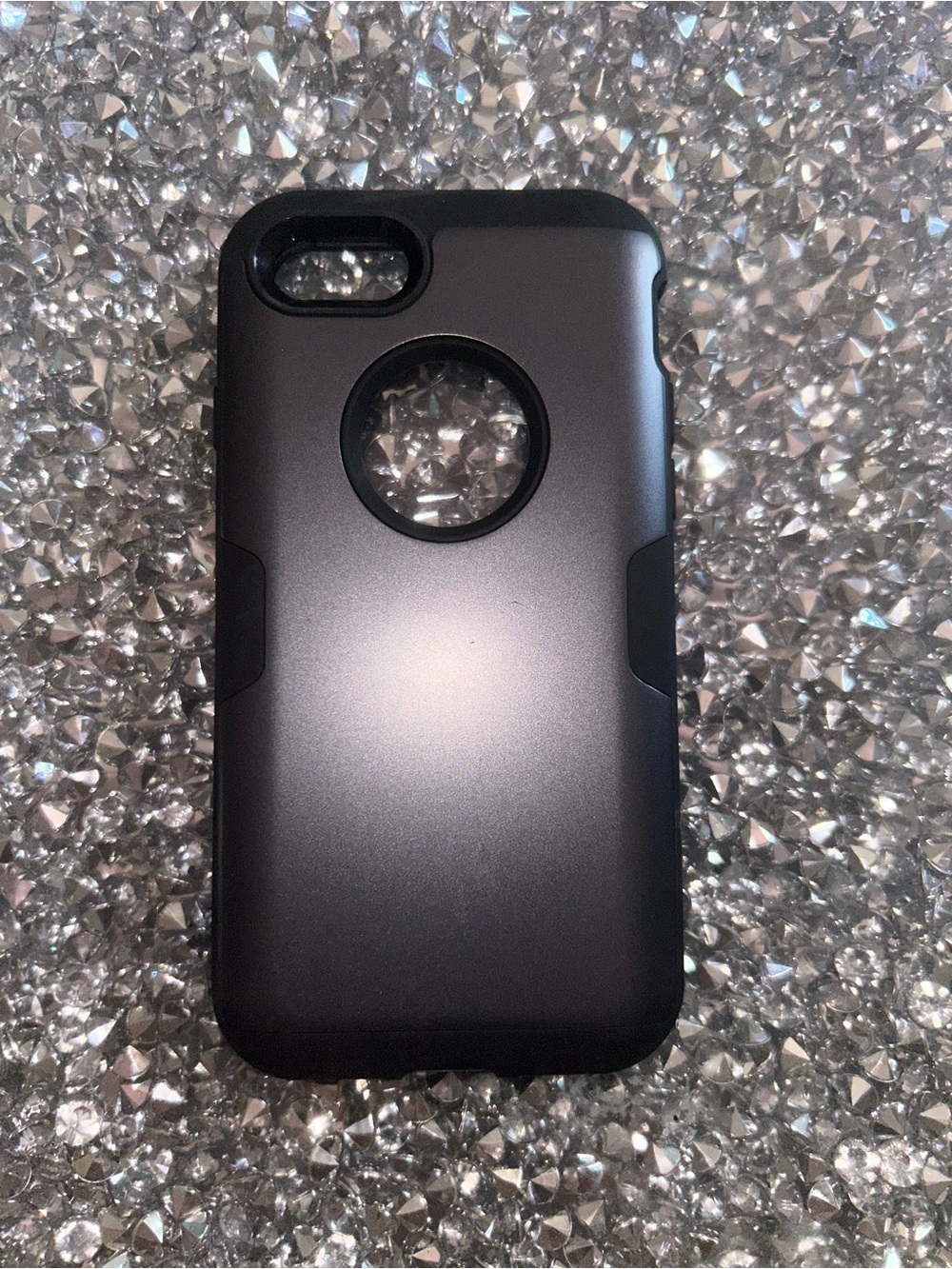 iPhone 5/6/7/8/SE Protective Black Phone Case with Camera Cutout